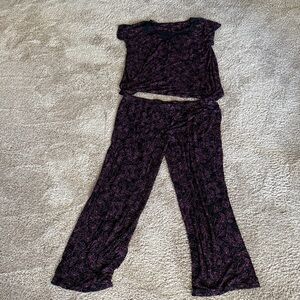 Apt. 9 Black, Pink and Purple Pajama Set XL
